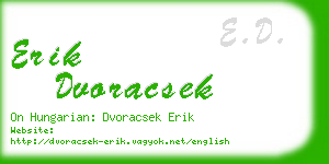 erik dvoracsek business card